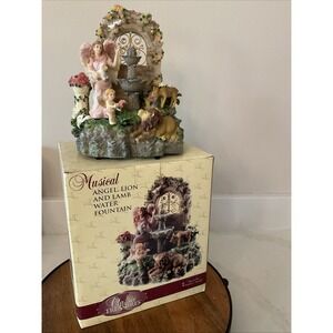 Classic Treasures Musical Angel Lion Lamb Water Fountain Everything is Beautiful